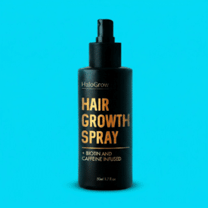 HaloGrow Hair Spray – Pflegespray für Haar und Kopfhaut, Flasche von vorne